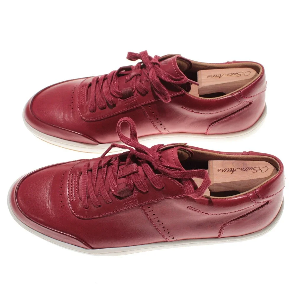 Piloti NWB Avenue Lace Up Driving Sneakers Size 9 US in Red Leather